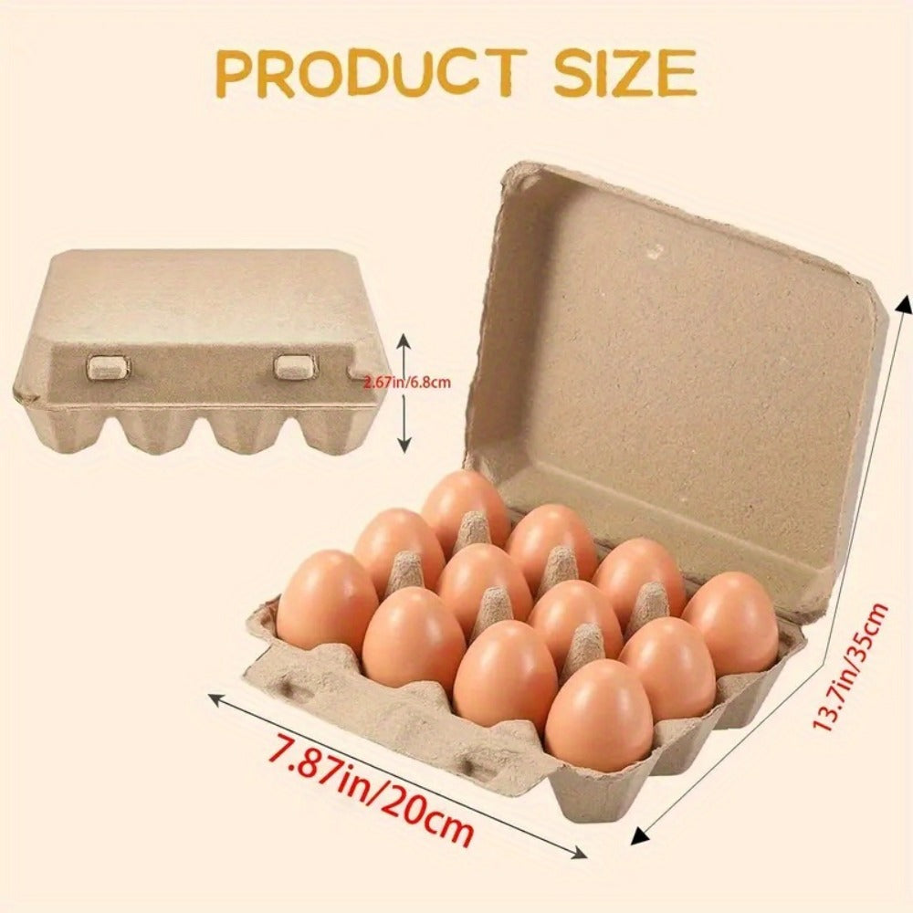 Egg Cartons 12 Egg Holder Reusable Pulp Egg Storage Container Box for Kitchen Chicken Coop Farmhouse Fridge Organizer Egg Tray 3x4 Grid Natural Cardboard Egg Crate for Fresh Eggs 10 25 Pack