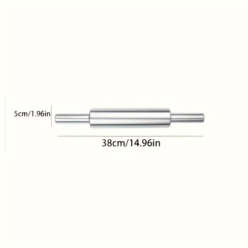 Stainless Steel Rolling Pin, Professional Non-Stick Dough Roller with Non-Slip Grip and Rounded Ends, Easy to Clean Baking Rolling Pin for Pizza Dough, Pie Crust, Pasta, Cookie, Bread, Multiple Sizes