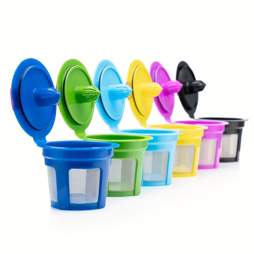 Reusable K-Cup Coffee Pods for Keurig 1.0 & 2.0, Refillable K-Cup Filters Universal Fit, Eco-Friendly Reusable Coffee Pod Filters, 6 Colors, Use Any Ground Coffee