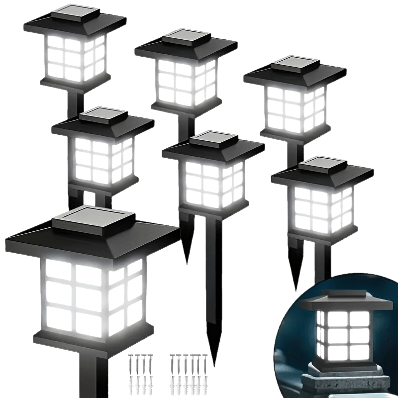 Solar Garden Lights Outdoor Waterproof Landscape Pathway Lights Solar Powered LED Stake Lights for Yard Patio Walkway Holiday Decor Warm White Colorful