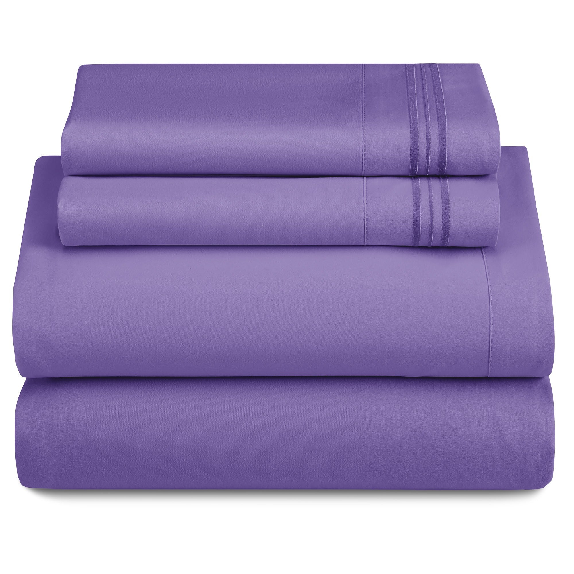 Bed Sheets Set 4-Piece Microfiber 1800 Series Deep Pocket Fitted Sheet Flat Sheet Pillowcases Soft Breathable Wrinkle Fade Resistant Twin Full Queen King Cal King 20 Colors