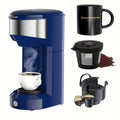 3-in-1 Coffee Machine Single Serve Brewer for K-Cup Pods Ground Coffee and Tea Compact with Reservoir for Kitchen Office Home Dark Blue Black Blue Red Green