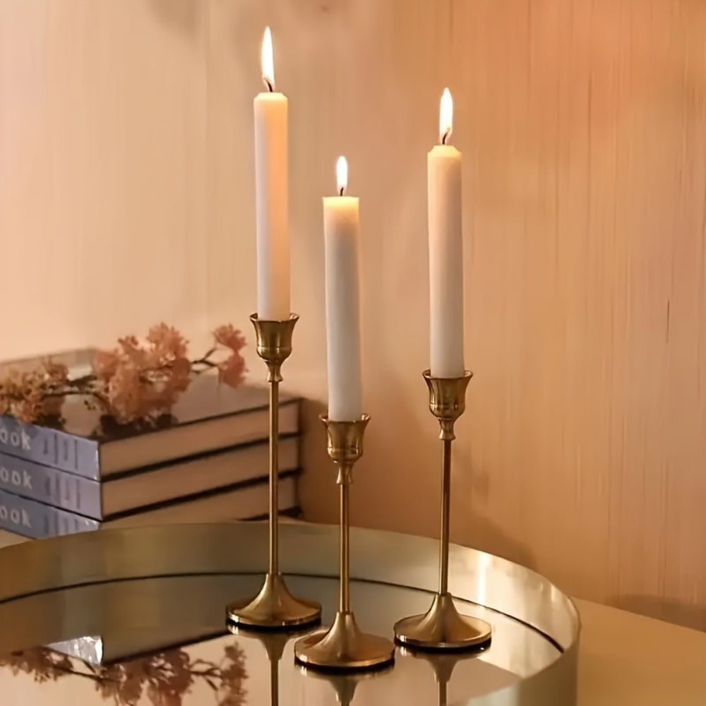 6-Pack Bell-Shaped Metal Candle Holders for Christmas Halloween Weddings ¨C Tabletop Centerpiece Decor, Brass & Matte Black, Multi-Holiday Home Hotel Decoration