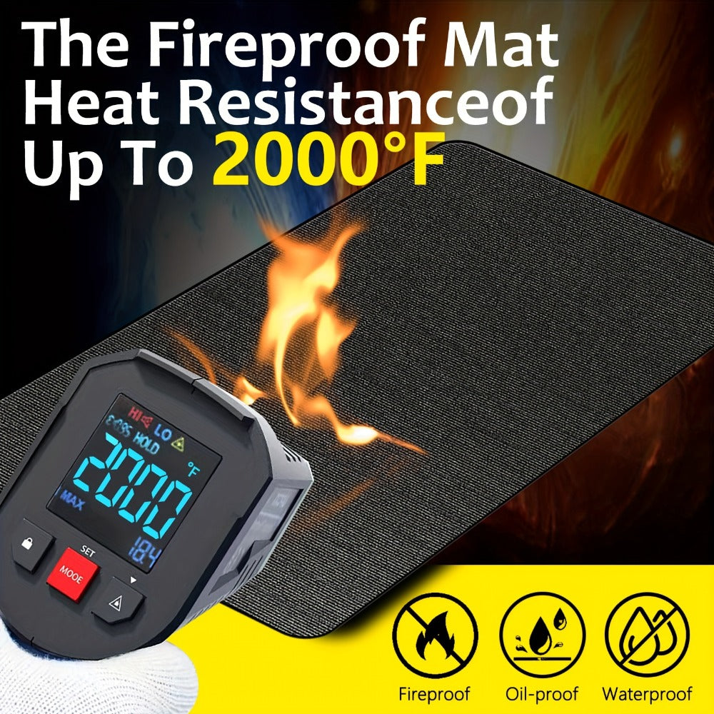 Grill Mat Fire Resistant BBQ Pad ¨C Oversized Under Grill Mat 2000¡ãF Heat Resistant, Waterproof Oil-Resistant Deck Protector for Outdoor Grilling, Fireplace & Fire Pit ¨C 60x48, 72x39, 76x51 Inches