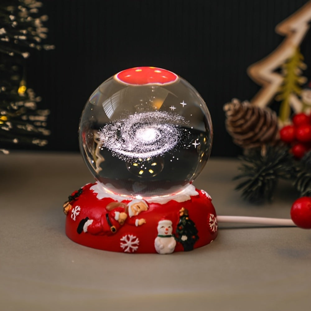 Starry Sky Crystal Ball Night Light ¨C 3D Blue Galaxy Glass Sphere LED Desk Lamp, Creative Tabletop Decor Light for Bedroom, Unique Gift for Holiday Party Birthday (Blue Starry Sky)