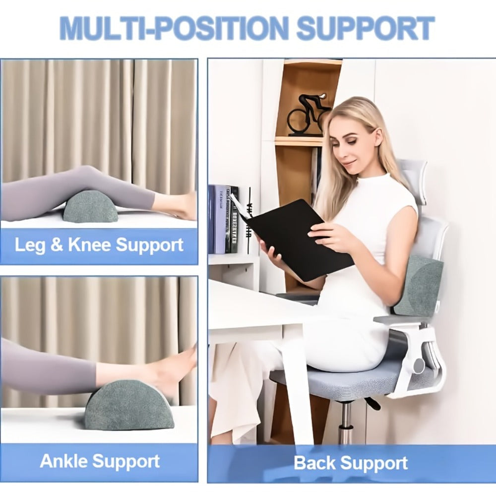Memory Foam Lumbar Support Pillow Slow Rebound Half-Roll Multifunctional Leg Neck Back Support for Sleep Rest Recliner Elderly Bed Sofa Chair