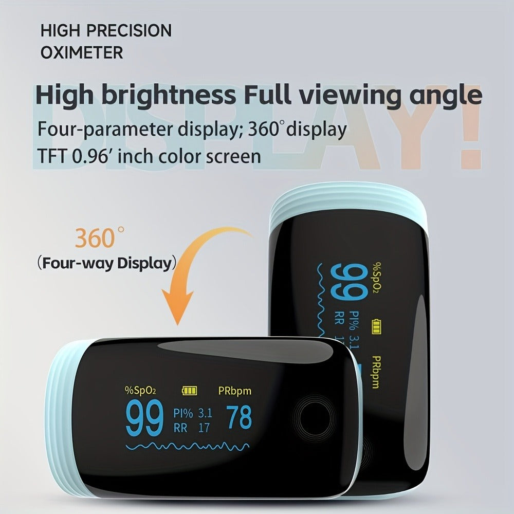 Finger Pulse Oximeter Fingertip Blood Oxygen Saturation SpO2 Monitor with Lanyard FDA Cleared for Sport Aviation Home Use White Green Black Pink Blue