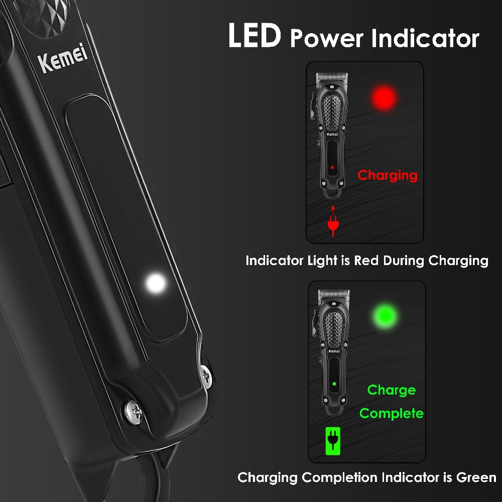 Professional Cordless Hair Cutting Shears ¨C Kemei KM-1071 USB Rechargeable Electric Hair Scissors for Barbers, Salon, Spa & Travel, Portable Haircutting Tool