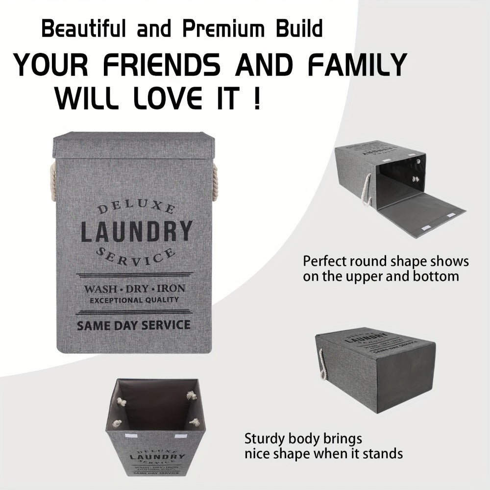 Collapsible Laundry Hamper with Lid ¨C 22.45 Gallon Large Foldable Laundry Basket Bin for Clothes, Bedroom Organizer & Toy Storage ¨C Black, Gray, 1-Pack & 3-Pack Options