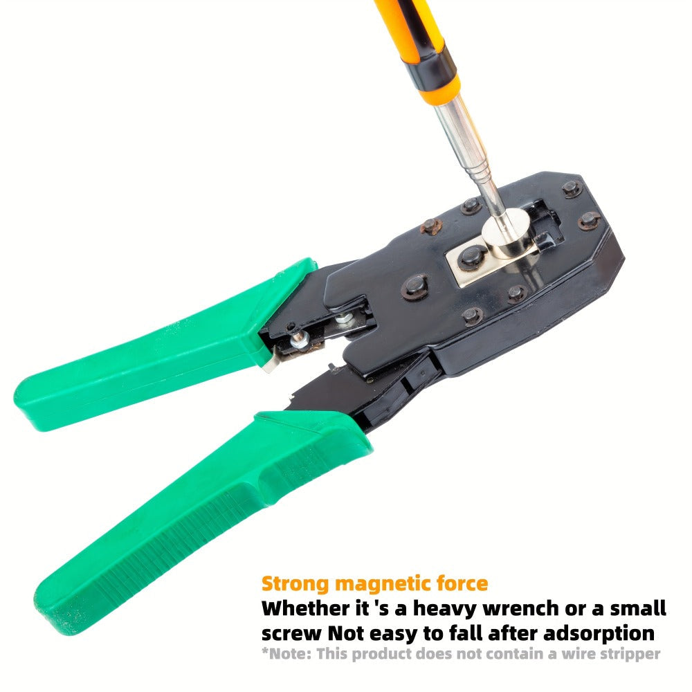 Magnetic Pickup Tool Set Telescopic Extendable - Multi-Strength Magnet Retrieval Tool for Small Metal Parts with Inspection Mirror Tray | 2 5 8 10 15 20 LB | Mechanic Garage Workshop Everyday Use