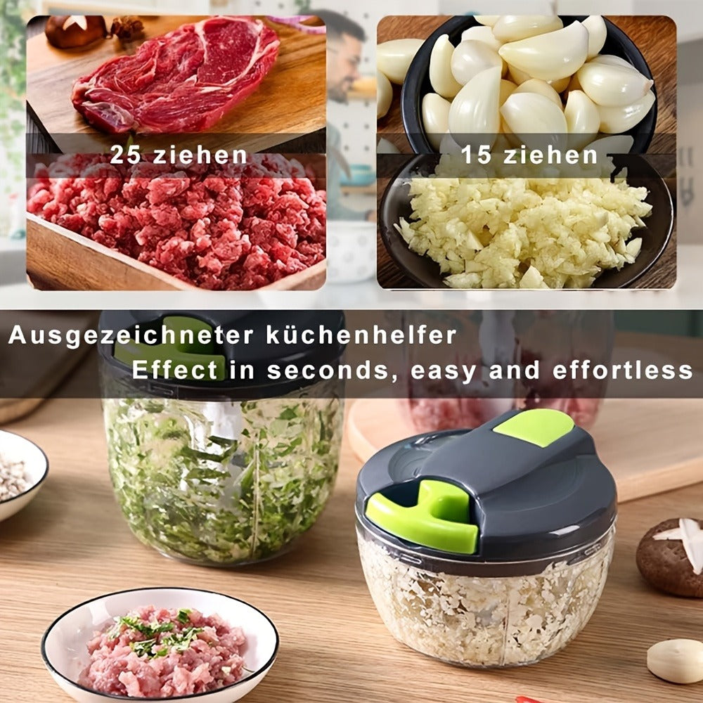 Vegetable Chopper with 3/5 Blades ¨C Multifunctional Onion Chopper, Food Dicer & Salad Cutter with Container | Kitchen Gadget Set for Potato, Carrot, Garlic
