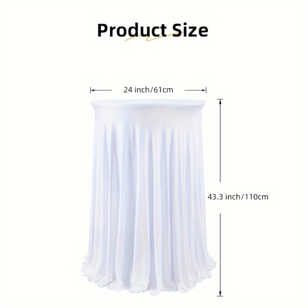Spandex Cocktail Table Cover Round Stretch Tablecloth for Party Wedding Banquet ¨C Elastic High Top Table Cloth Fitted Cover for Events, Birthdays, Hotels, Outdoor Picnic, Exhibition
