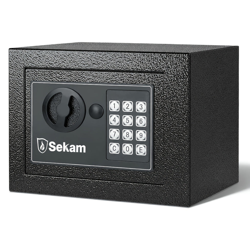 Fireproof Home Safe Box with Digital Keypad and Key Lock Heavy Duty Steel Security Safe for Money Documents Valuables Jewelry Passports 0.23 0.8 1.5 2.2 Cubic Feet Multiple Colors with Cash Bag