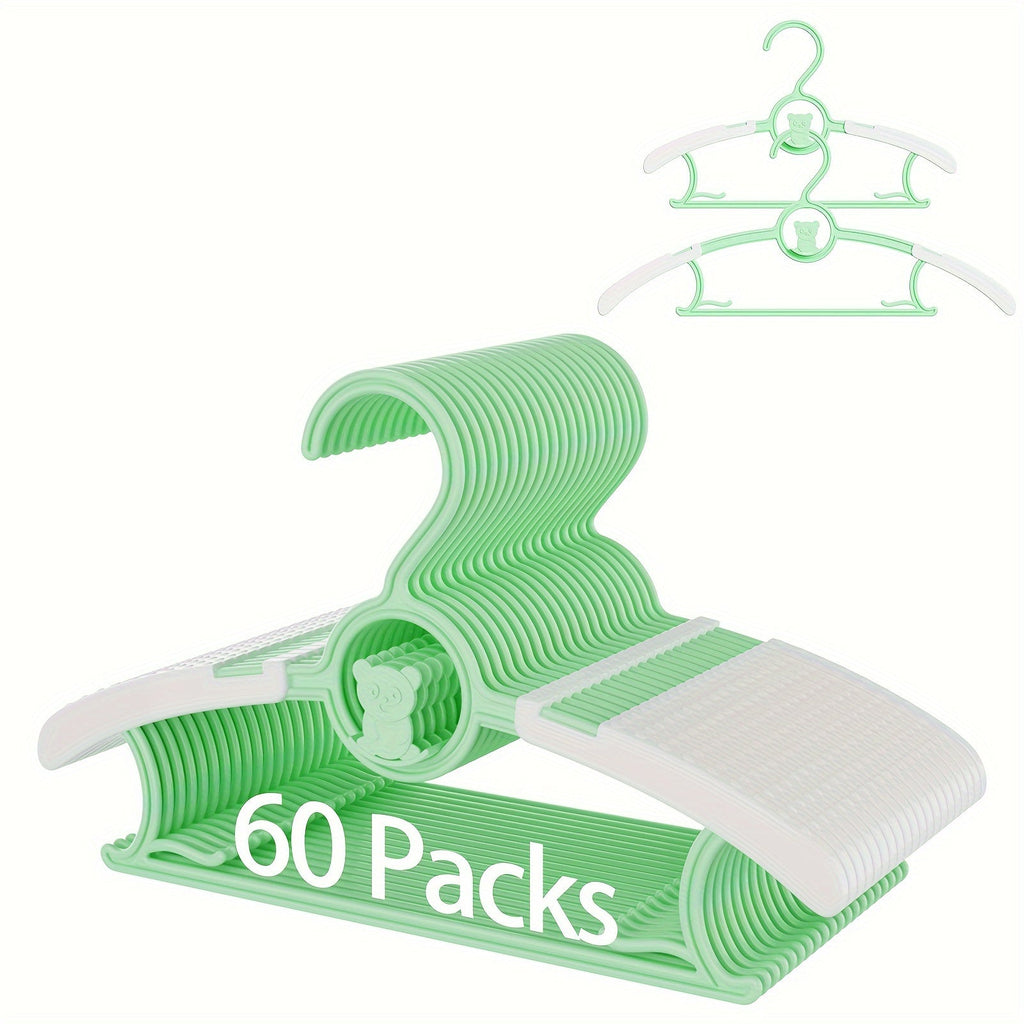 Baby Clothes Hangers Non-Slip Adjustable 11-14 Inch Kids Hangers Space Saving Stackable Toddler Infant Closet Hangers for Nursery Bedroom Wardrobe Organization