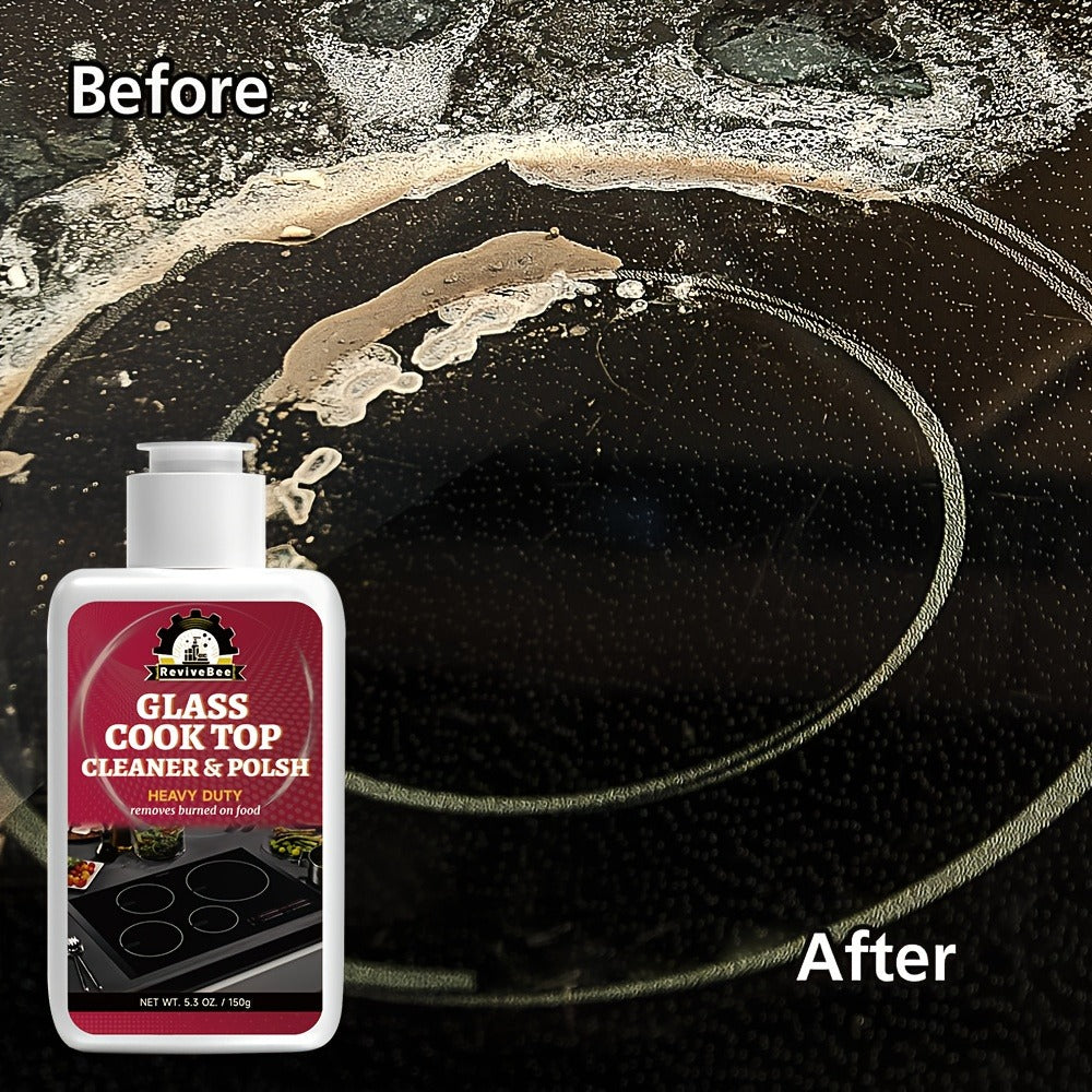 Ceramic Stove Cleaner Gel ¨C Fast-Acting Stovetop Cleaner Removes Burnt-On Grease & Stains Without Scratching, Non-Toxic Non-Irritating Formula for Glass Ceramic Cooktop, Kitchen Cleaning Essentials