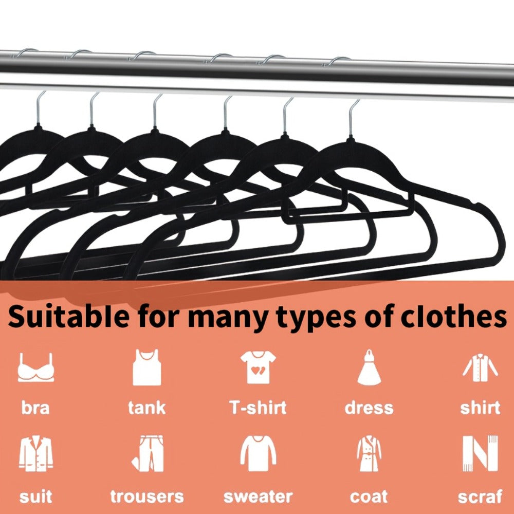 Non-Slip Velvet Hangers with 360¡ã Rotating Hook & Hanger Buckles ¨C Space Saving Closet Organizer Set (50pcs or 20pcs)