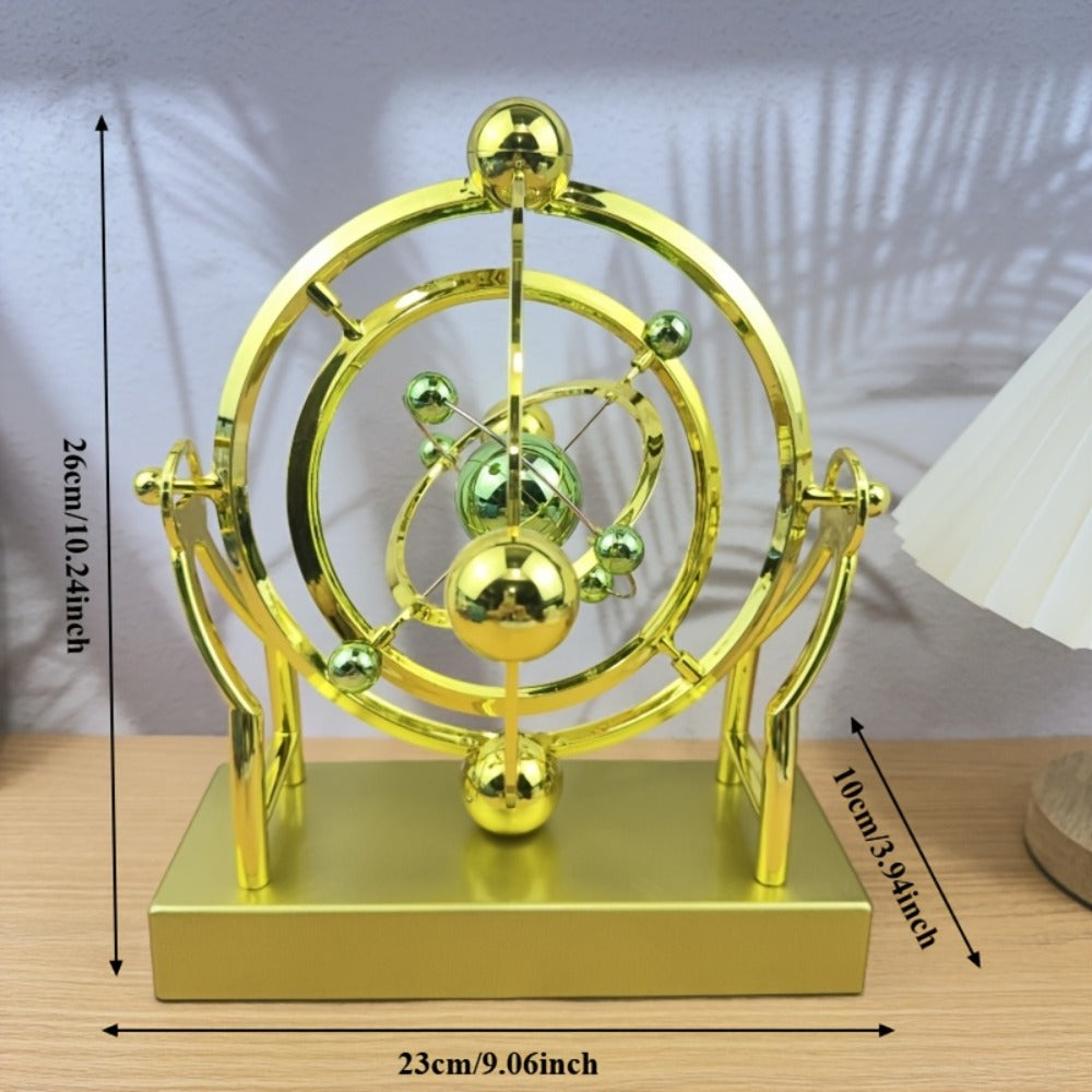 Perpetual Motion Pendulum Desk Decor - Cosmic Swing Solar System Planets Atomic Model Science Demonstration Self-Running No Battery Office Home Physics Gift