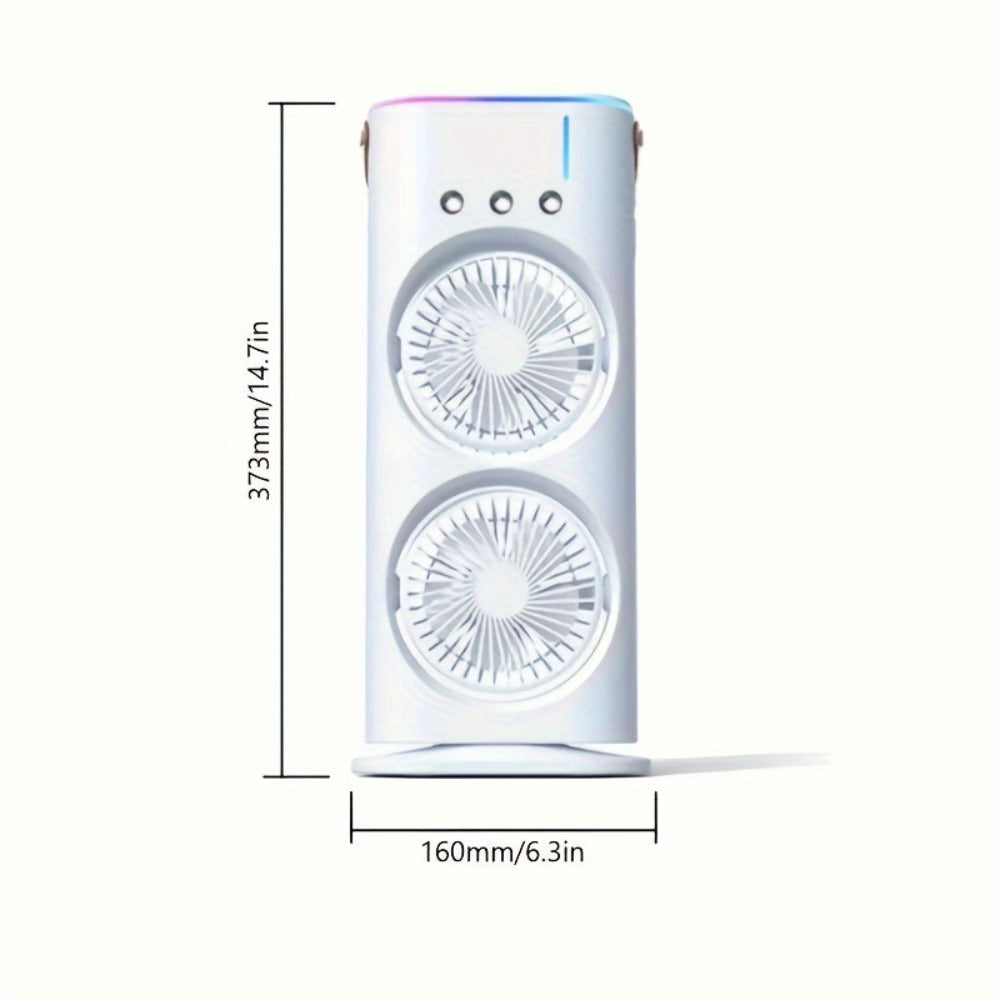 Portable Misting Fan USB Rechargeable Water Cooling Fan with Spray Button Control for Outdoor Indoor Office RV Camping Summer Personal Desk Fan