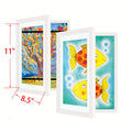 Kids Art Frame Changeable Front-Opening Display ¨C Children Artwork Picture Frame for 8.5x11 & 10x12.5 Drawings, Paintings & School Projects, Perfect Christmas & Holiday Gift, White / Wood / Black, 2/4/8 Pack