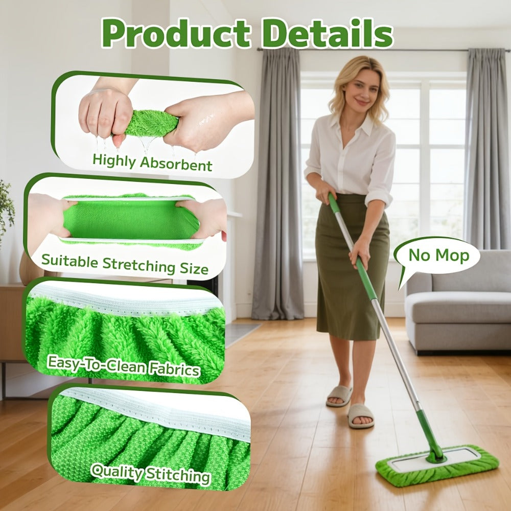 Microfiber Mop Pads 15-Pack Compatible with Swiffer Sweeper Reusable Washable Wet Dry Mopping Cloths Refill Pads for Hardwood Vinyl Tile Floors