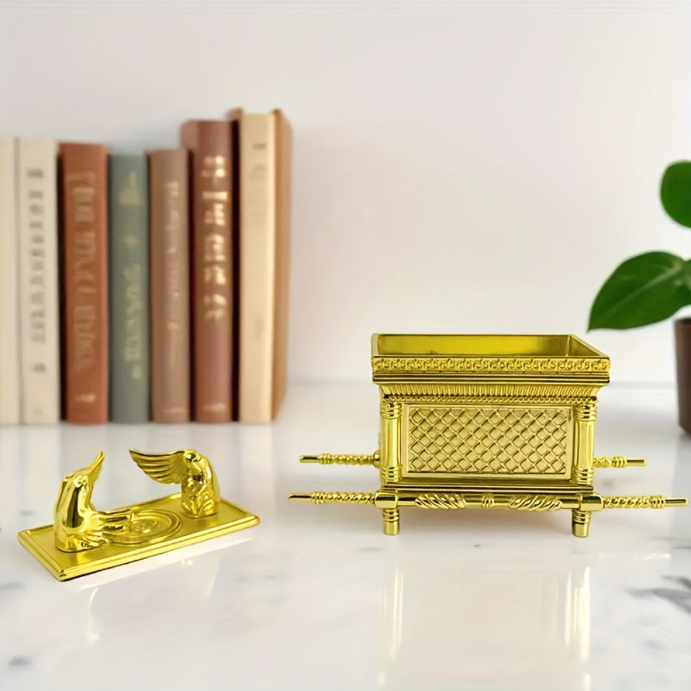 Ark of the Covenant Figurine ¨C Golden Artisan Tabletop Statue, Spiritual Religious Decor for Home & Office, Hanukkah, Easter & Ramadan Gift Ornament, Indoor Outdoor Display, Medium & Large