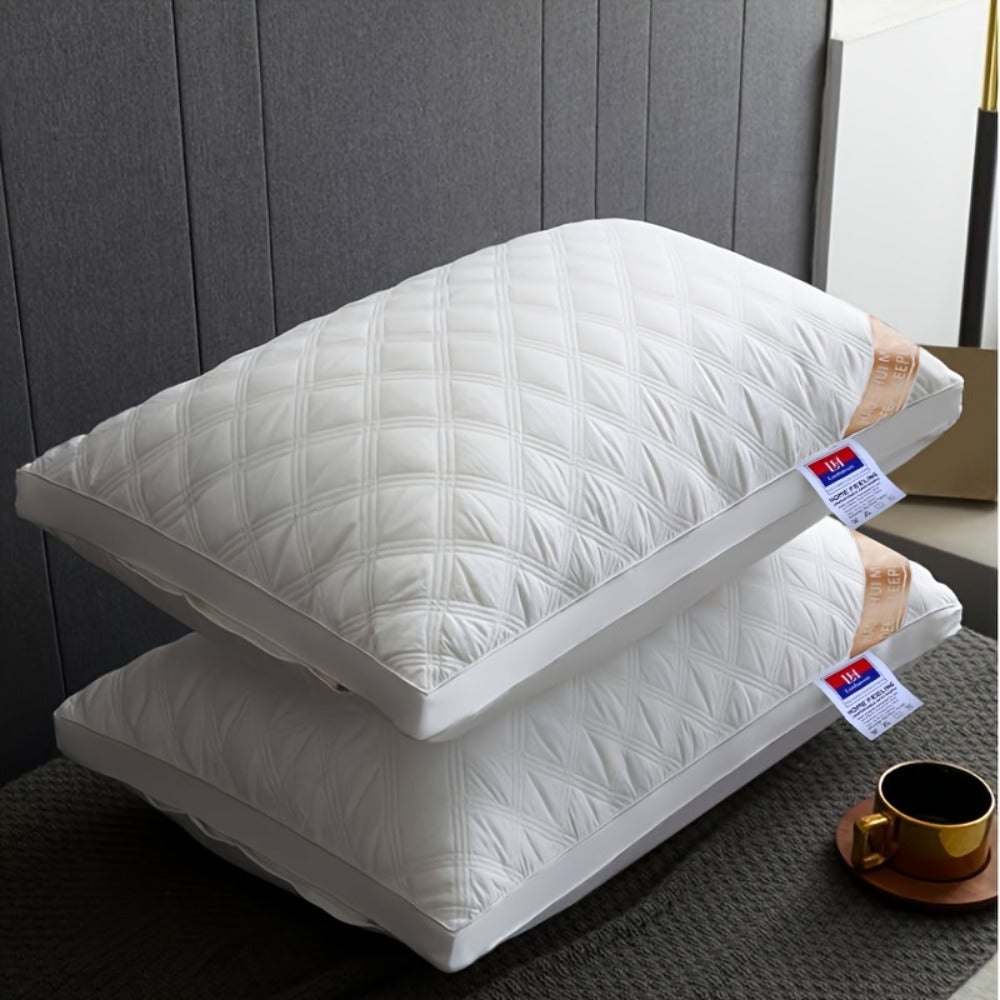 Queen Size Pillows for Side Sleepers ¨C 800g Heavyweight Hotel Collection, Hypoallergenic Down Alternative, Ultra-Plush & Resilient, Machine Washable 20x30 Inches ¨C Available in 1, 2 & 4 Pack (White/Gray)