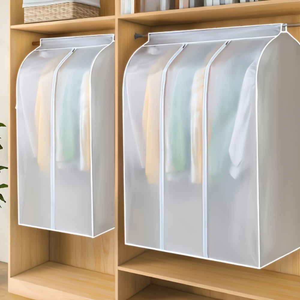 Garment Bag Clothes Dust Cover - Translucent PEVA Waterproof Hanging Storage Bag for Coat Dress Suit, Thickened Washable, Multiple Sizes