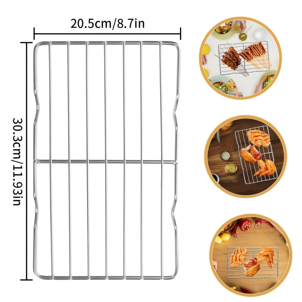 Cooling Rack 2pcs, Heavy Duty Carbon Steel Baking Rack for Cookies, Cakes and Roasting, Oven Safe Wire Rack for Grilling Turkey, Fits Standard Baking Sheet, for Home and Commercial Kitchen Use