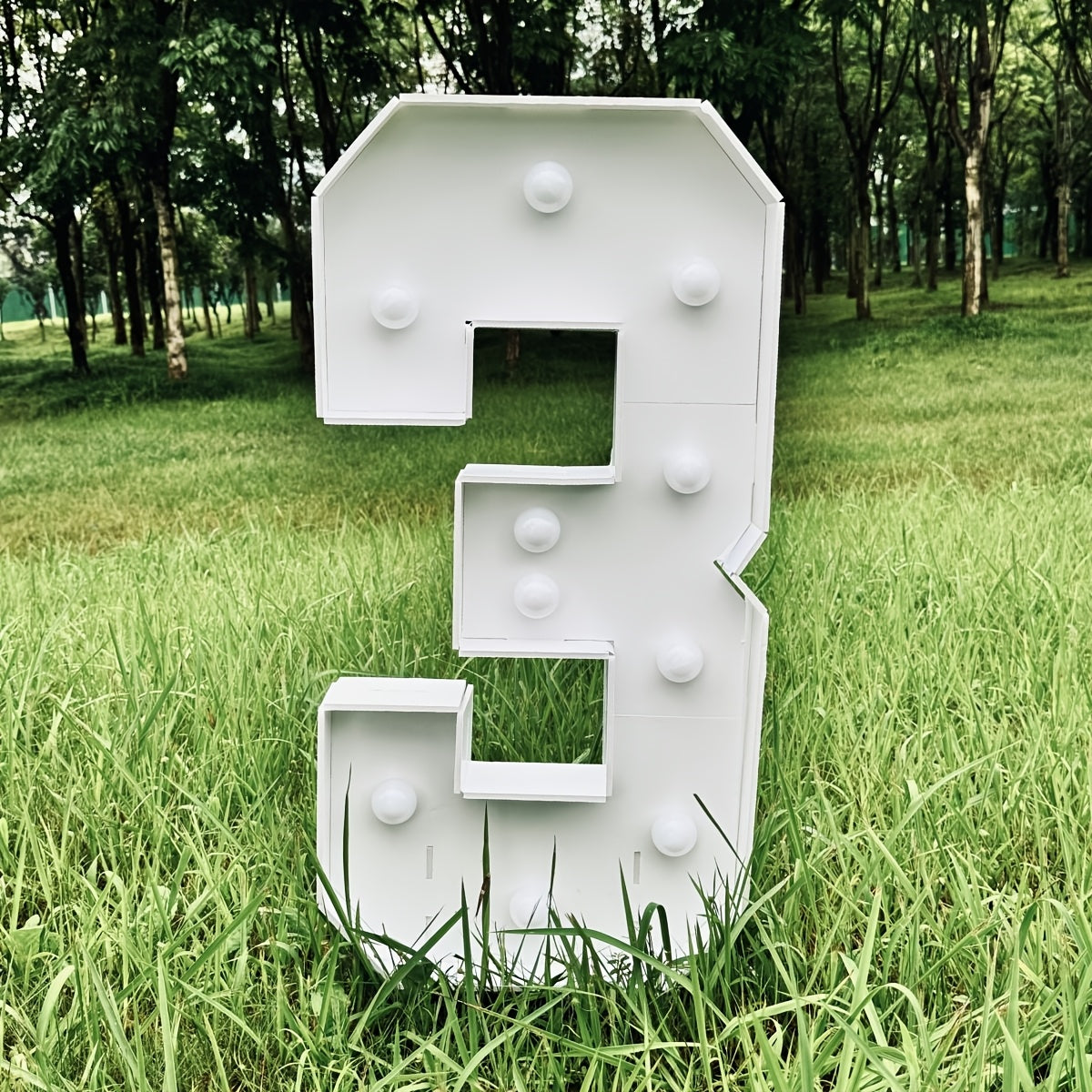 3ft Glowing Number Sign ¨C Warm White LED 3D KT Board 36 Inch Freestanding Party Decoration for Birthday Anniversary Wedding