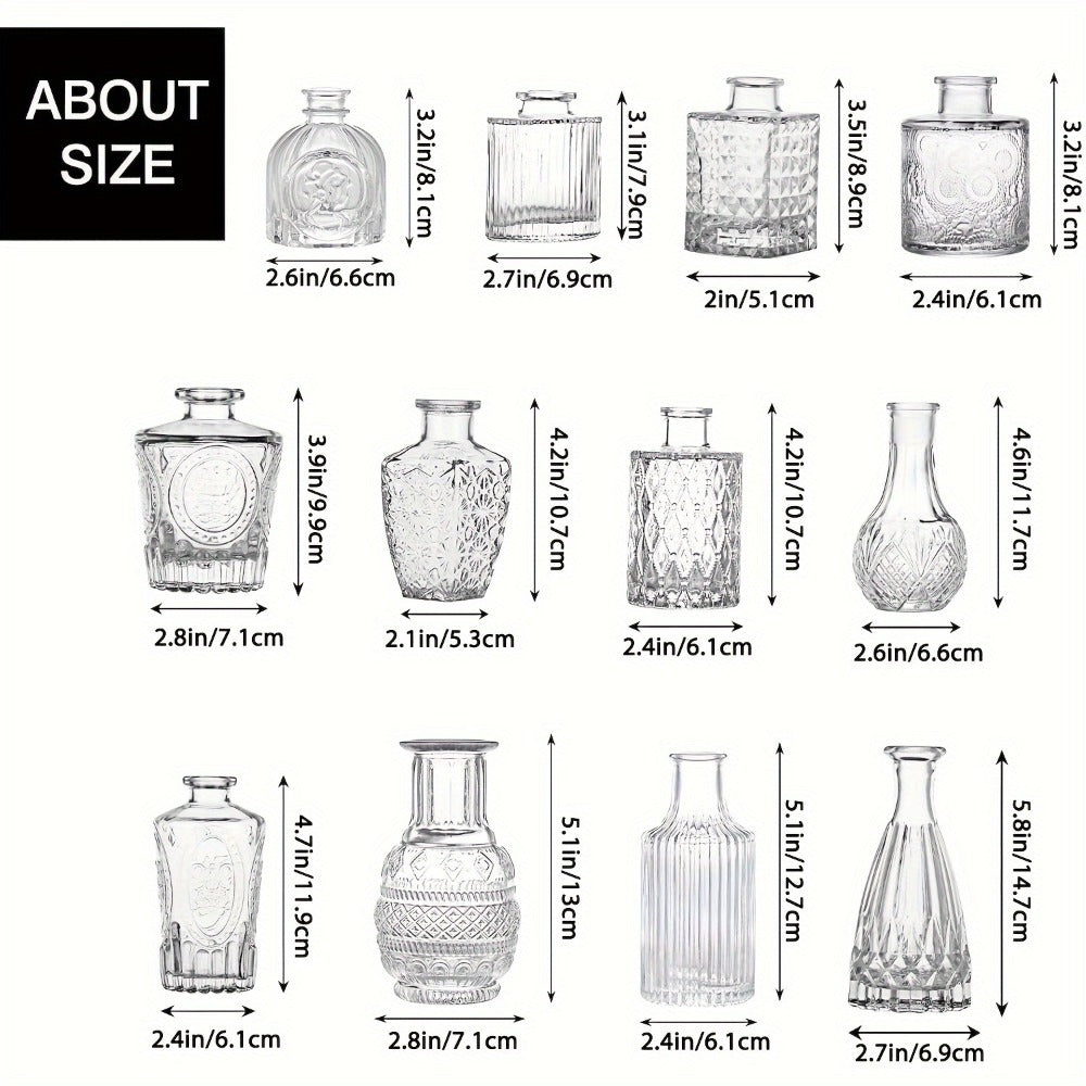 Glass Bud Vases Bulk Set ¨C Clear Flower Vases for Wedding Table Centerpieces, Home Decor, Birthday, Anniversary & Holiday Party Decorations