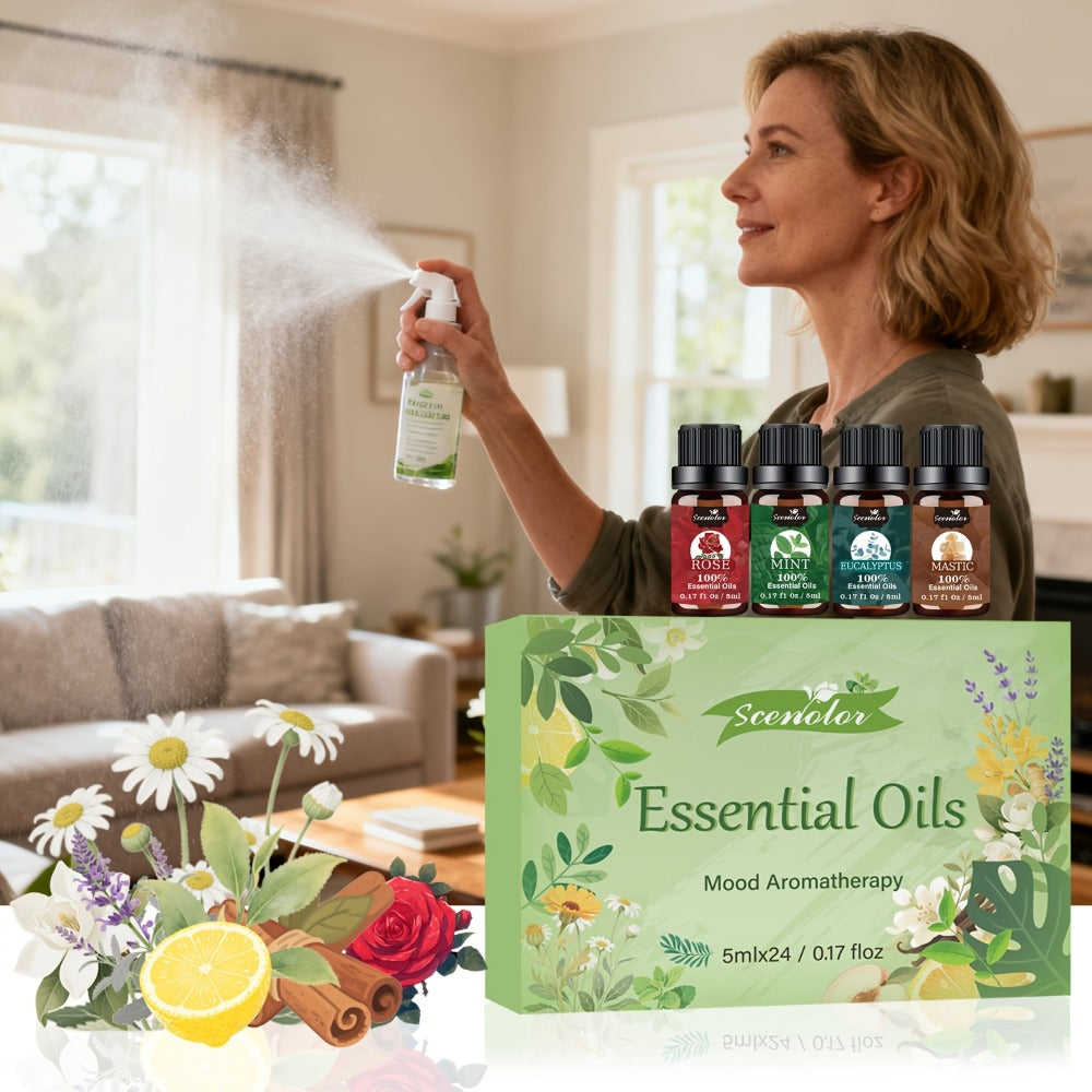 Fragrance Essential Oil Gift Set ¨C Premium Hotel Scent Diffuser Oils for Candle Making, Aromatherapy & Home Fragrance | 12 or 24 Piece Set