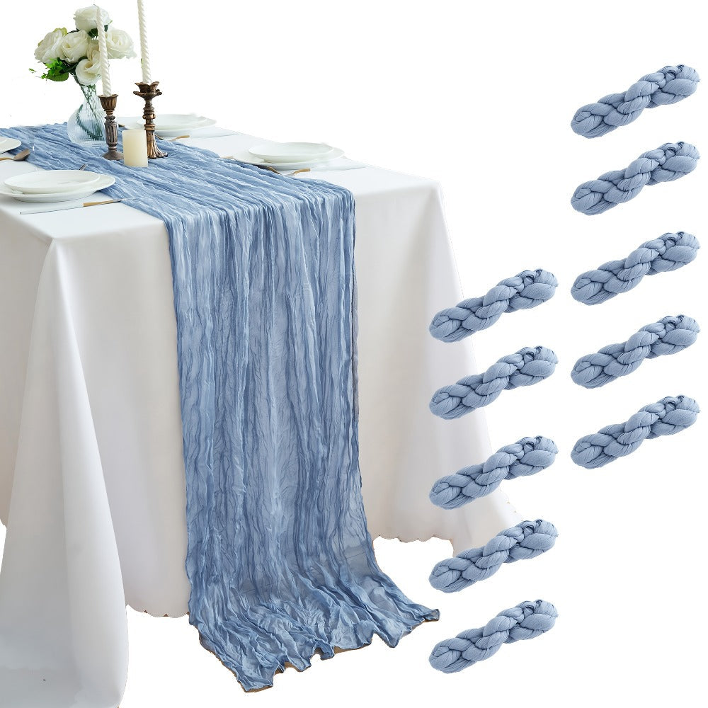 Cheesecloth Table Runner 10 Pack, 10ft Boho Wedding Table Runner for Reception, Rustic Bridal Shower, Party & Home Decor ¨C Dusty Pink, Sage, Lavender