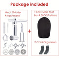 Metal Meat Grinder Attachment for KitchenAid Stand Mixers with 4 Grinding Plates 4 Blades 2 Sausage Stuffer Tubes Holder and Cleaning Brush Food Grinder for All KitchenAid Mixers