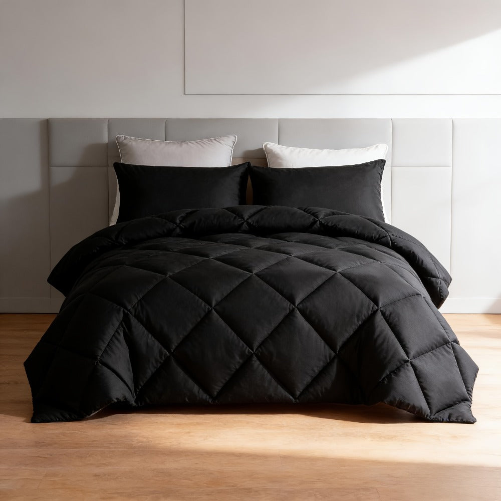 Comforter Set 2-3 Piece Rhombus Grid Luxury - Soft Lightweight Breathable Oversized Bedding Set with Pillowcases, All Season Twin Queen King, 24 Colors Available