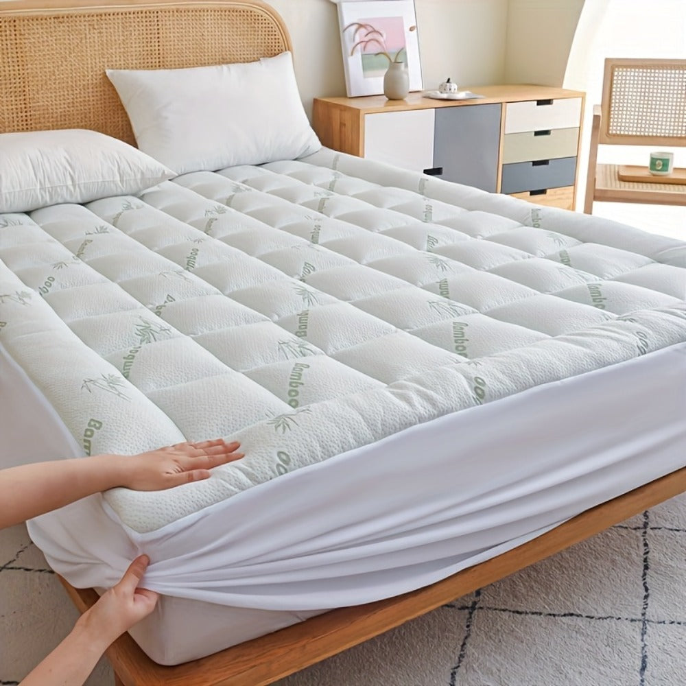 Cooling Mattress Topper Plush Pillow Top Down Alternative Overfilled 8-21 Inch Deep Pocket Machine Washable Twin Twin XL Full Queen King California King