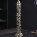 Incense Stick Holder Metal Retro Vertical Design, Dragon & Phoenix Heart Sutra Motif Brass Incense Burner Stand, Home Office Altar Meditation Ceremony Decoration Gift