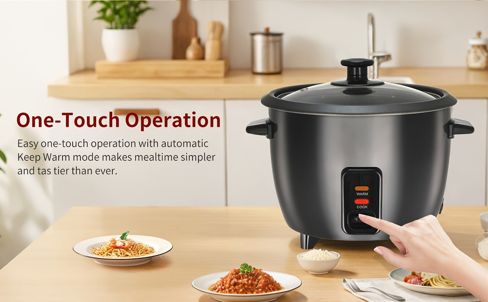 Rice Cooker 6-Cup Non-Stick with Yogurt Maker Function - 3-Cup Uncooked Grain Cooker with Removable Non-Stick Pot Auto Keep Warm One-Touch Operation, Compact Electric Rice Cooker for Home Dorm Office Black