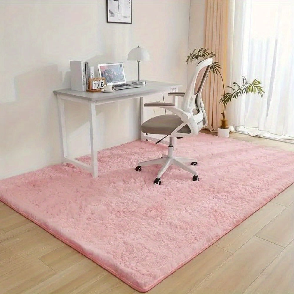 Pink Soft Shaggy Area Rug for Living Room Bedroom Non-Slip Fluffy Carpet Thickened Moisture Resistant Easy Clean Home Decor
