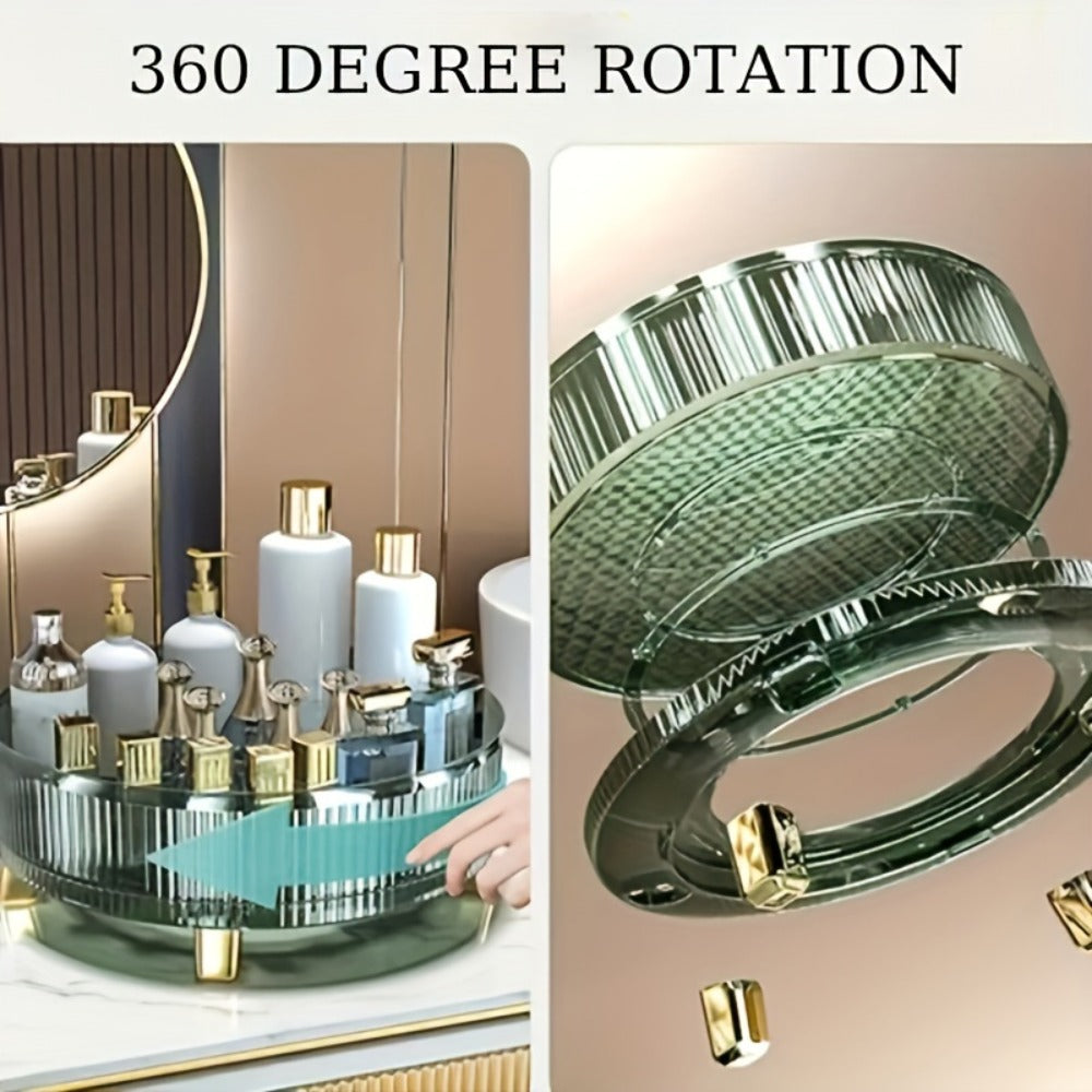 360¡ã Rotating Makeup Organizer Large Capacity Spinning Cosmetic Storage Tower for Vanity Bathroom Kitchen Countertop Perfume Lipstick Skincare Holder