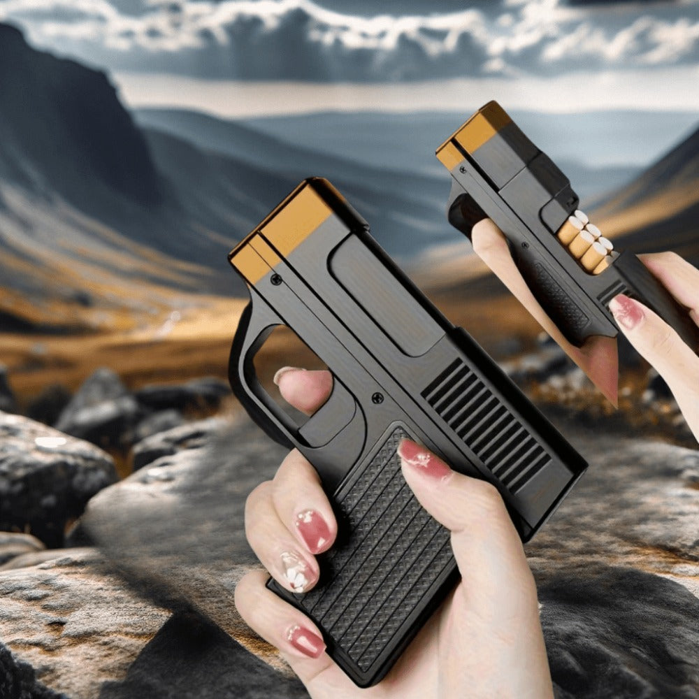 Cigarette Box Lighter Creative Design ¨C Windproof Butane Torch with Adjustable Flame, Cigar & BBQ Lighter, Outdoor Portable Kitchen Baking Essential, Unique Gift Idea (Butane Not Included)