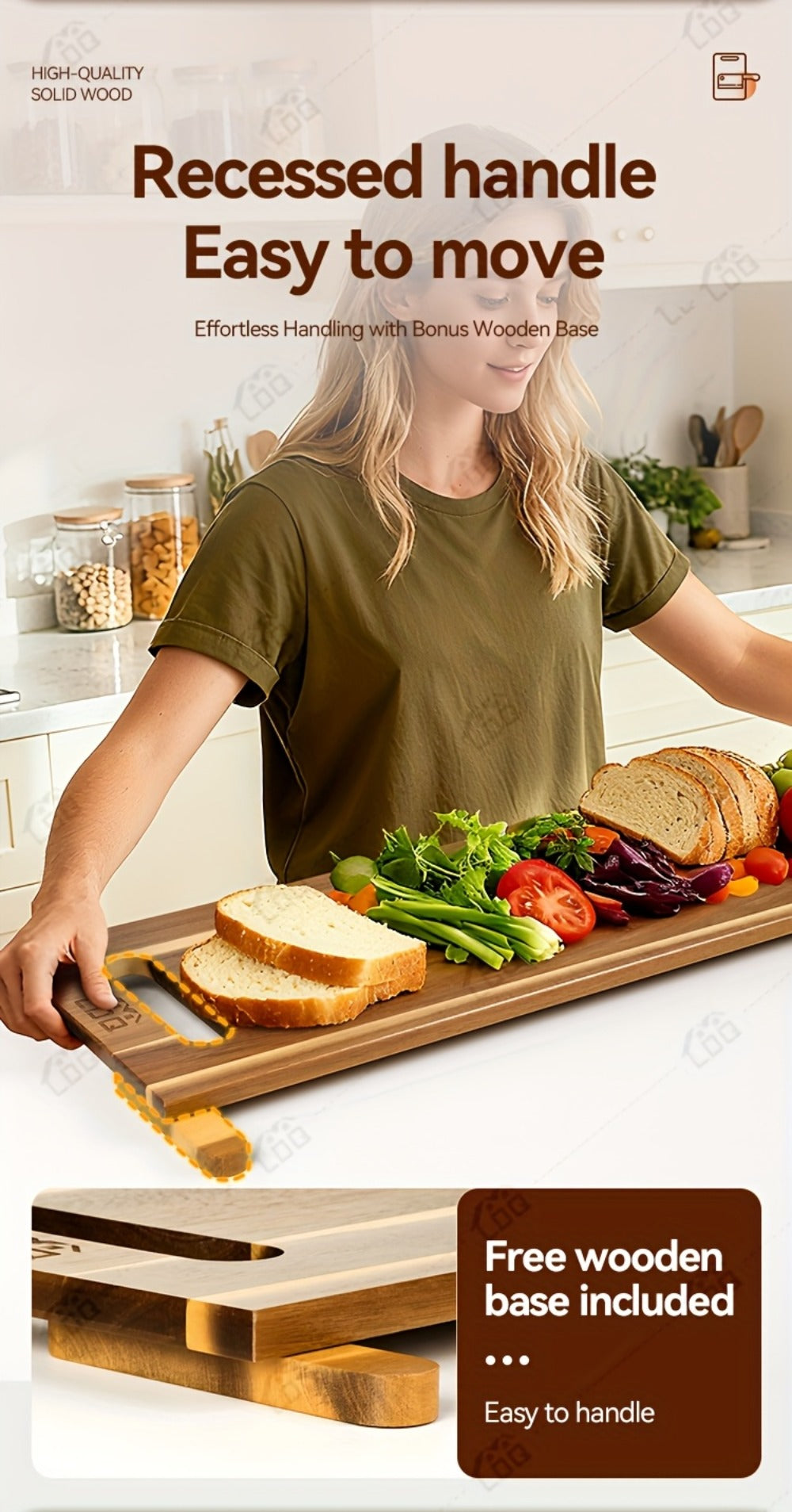 Charcuterie Board Extra Large 36x12 Inch Acacia Wood Cutting Board with Handles 3FT Rectangular Cheese Serving Platter Oversized Grazing Board for Meat Appetizers Party Entertaining Housewarming BBQ Gift
