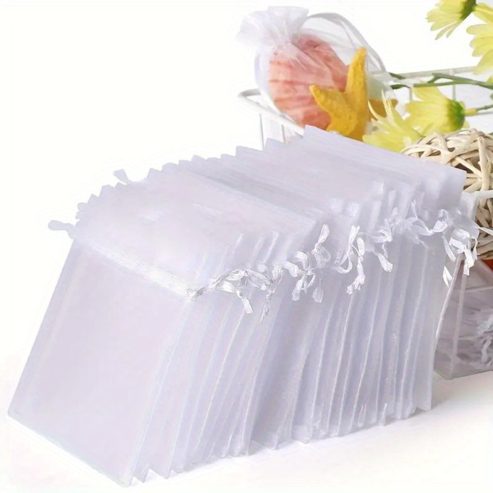 Organza Gift Bags 200pcs Drawstring Mesh Party Favor Bags Jewelry Pouches Wedding Christmas Candy Bags