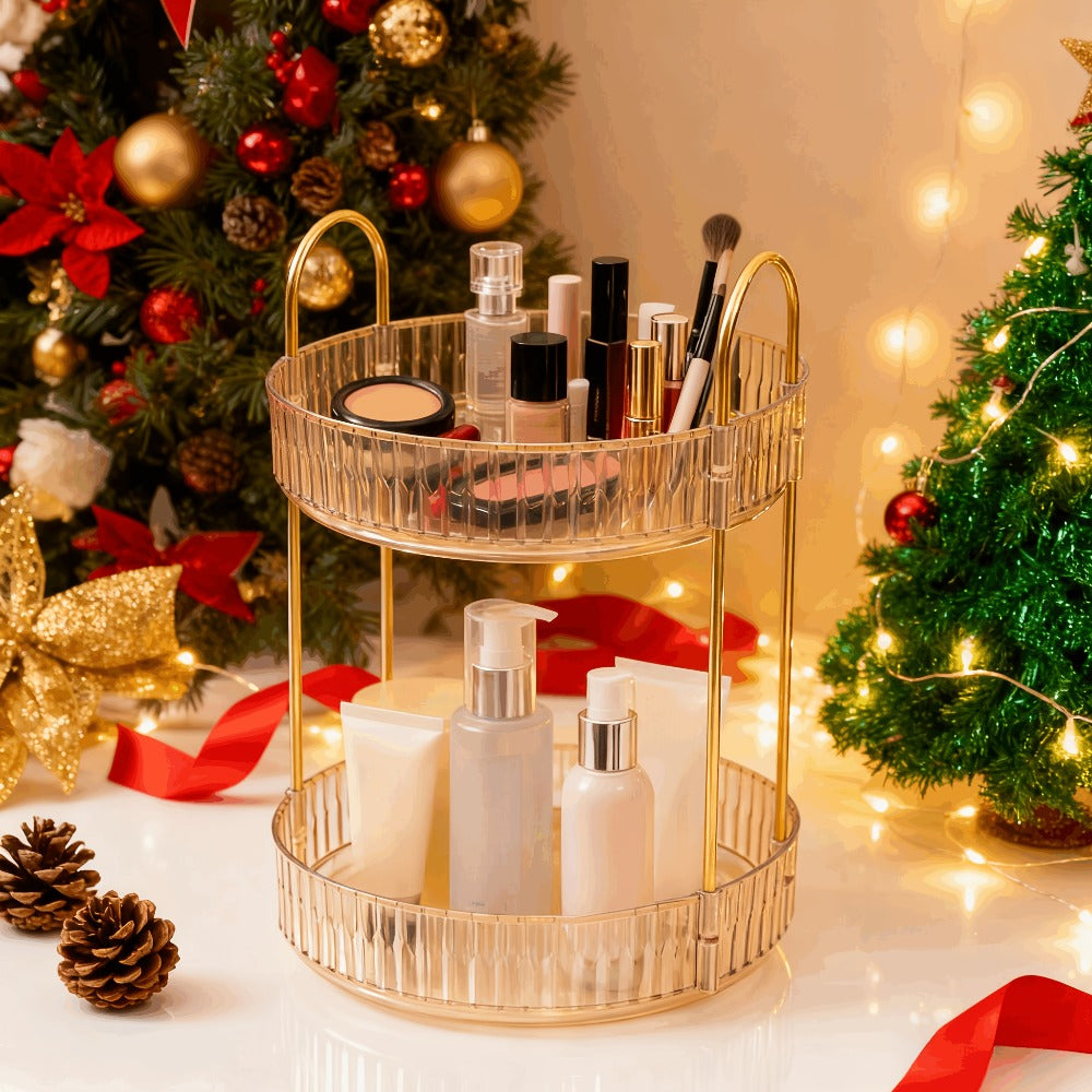 360 Rotating Makeup Organizer Skincare Storage Rack - Multi-Layer Detachable Cosmetic Organizer for Perfume, Lipstick, Skincare, Desktop Vanity Organizer for Bathroom & Bedroom