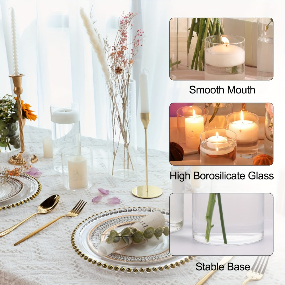 Clear Cylinder Glass Vases Set Wedding Centerpieces Home Decor