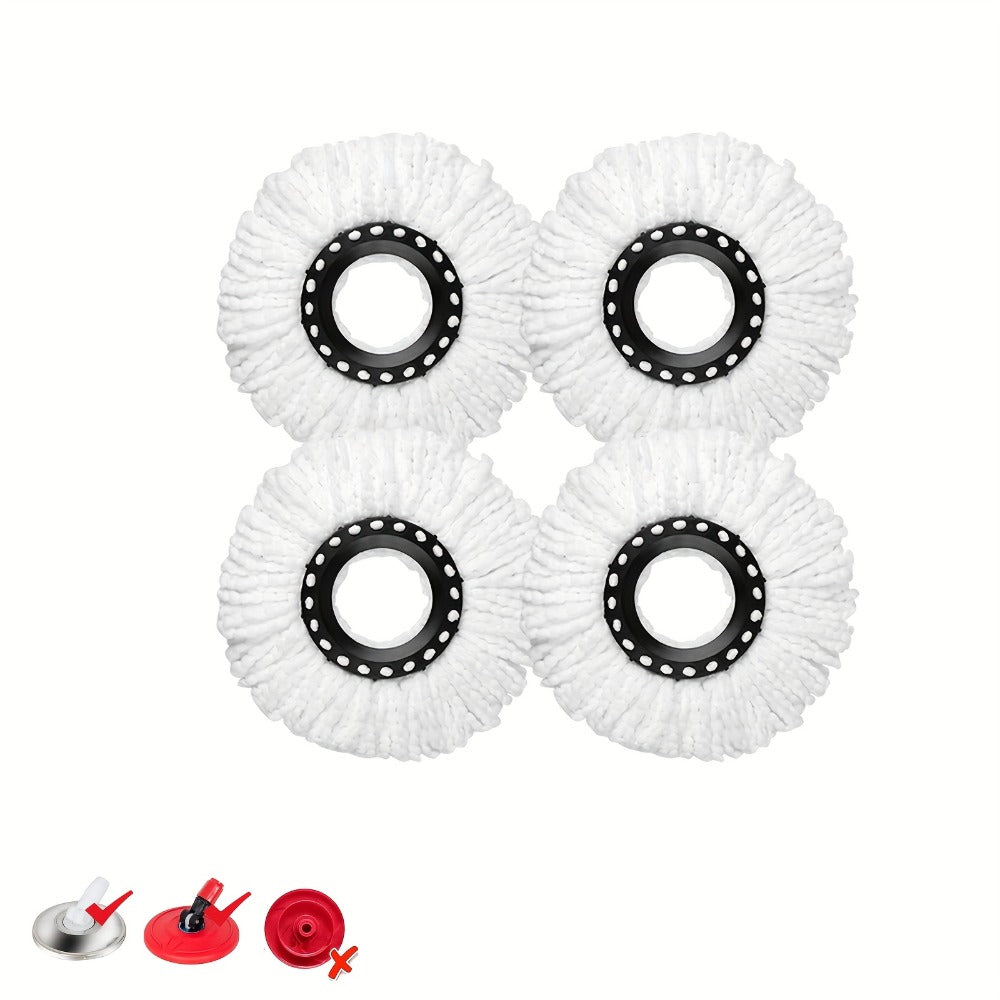 Microfiber Spin Mop Replacement Heads 8 Pack, 360¡ã Universal Mop Refills for Standard Spin Mop Buckets, Machine Washable Reusable Mop Pads for Hardwood, Tile, Laminate & Marble Floors ¨C Round & Triangle