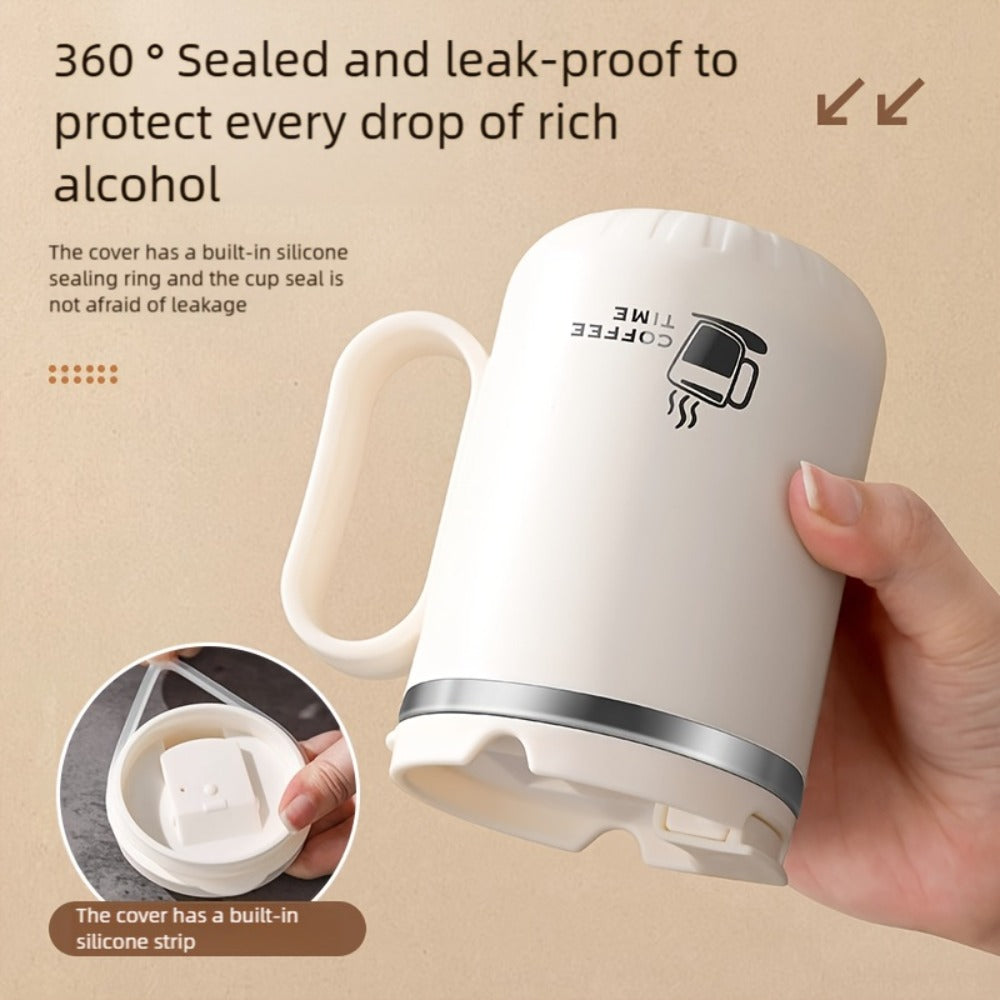 Stainless Steel Travel Mug Valentine's Letter Print Double Wall Insulated Coffee Cup Leak-Proof Lid 500ml Office Home Travel