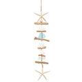 Starfish Wooden Bead Necklace & Coastal Pendant Set ¨C Beach Jewelry, Nautical Starfish Charm, Driftwood Hanging String Decor for Women, Girls & Home Beach Theme