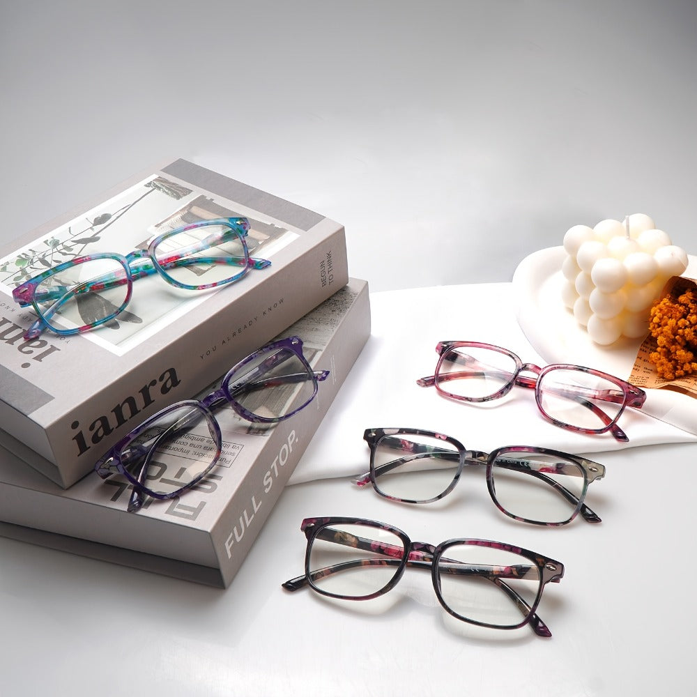 Blue Light Blocking Reading Glasses for Women 5-Pack ¨C Stylish Computer Readers with Spring Hinges, Anti-Blue Light Lenses, Multiple Strengths 1.0¨C4.0x, Multicolor