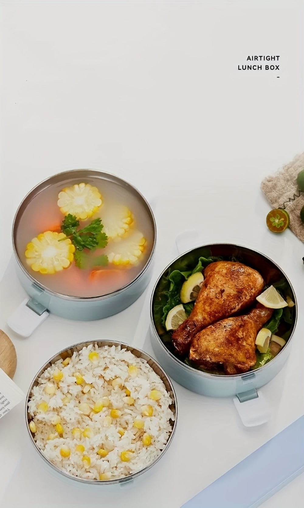 Stainless Steel Lunch Box Insulated Bento Box with Lid - Cylindrical Stackable Food Container for Office School Camping and Picnic, Dishwasher Safe Thermal Lunch Box Available in 2, 3 or 4 Layer for Adults and Kids