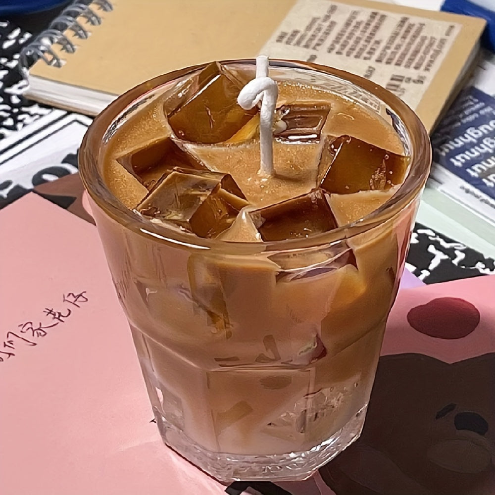 Coffee Candle Handcrafted ¨C 200g Iced Coffee Scented Soy Candle in Single Cup Design, Rich Coffee Aroma for Indoor Fragrance, Instagram-Style Niche Birthday Gift Box for Coffee Lovers